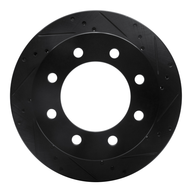 Dodge Ram 2500 Brake Rotor (1) - Front Right - R1 Concepts - Drilled & Slotted - Black - `00-`02